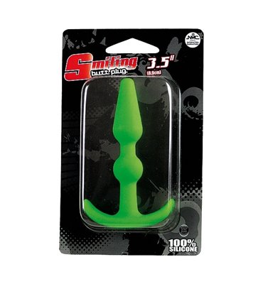 Σφήνα Smiling ButtPlug Silicone 9 cm πράσινο