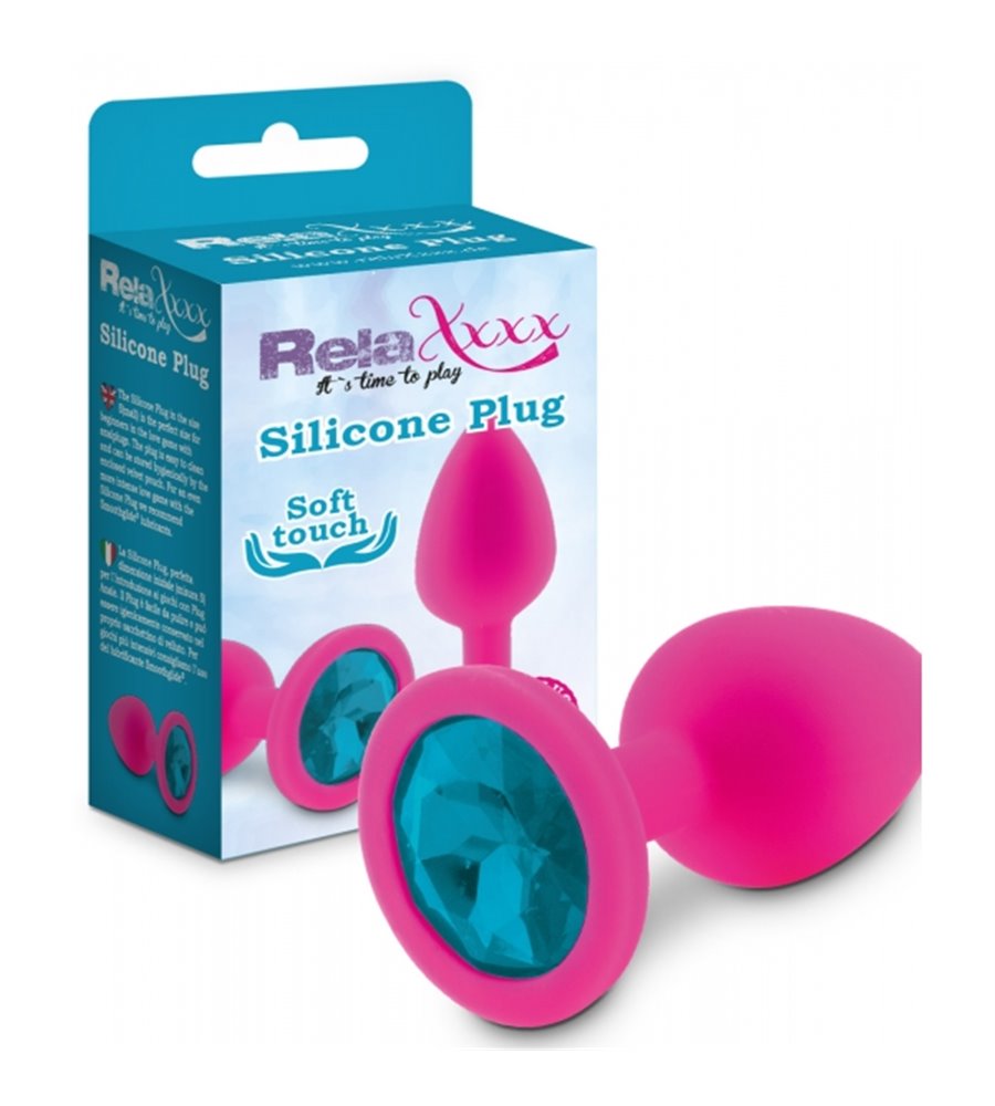 Σφήνα Silicone size S ροζ με κρύσταλλο μπλε
