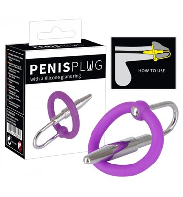 Σφήνα Penis Plug silikon μοβ