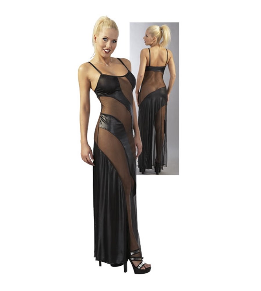 Φόρεμα Μαύρο με Διαφάνειες XL