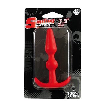 Σφήνα Smiling ButtPlug Silicone 9 cm κόκκινο