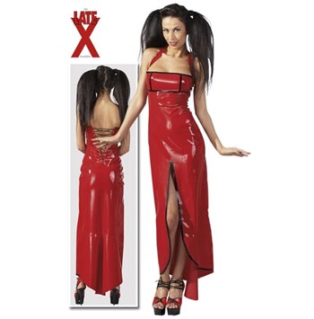 Φόρεμα Latex Κόκκινο με Άνοιγμα S
