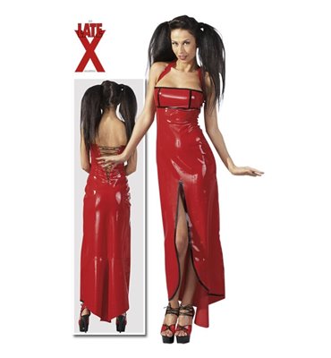 Φόρεμα Latex Κόκκινο με Άνοιγμα M