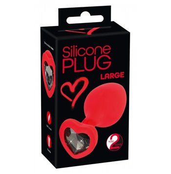 Σφήνα Silicone Plug large με κρύσταλλο καρδιά
