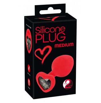 Σφήνα Silicone Plug medium με κρύσταλλο καρδιά