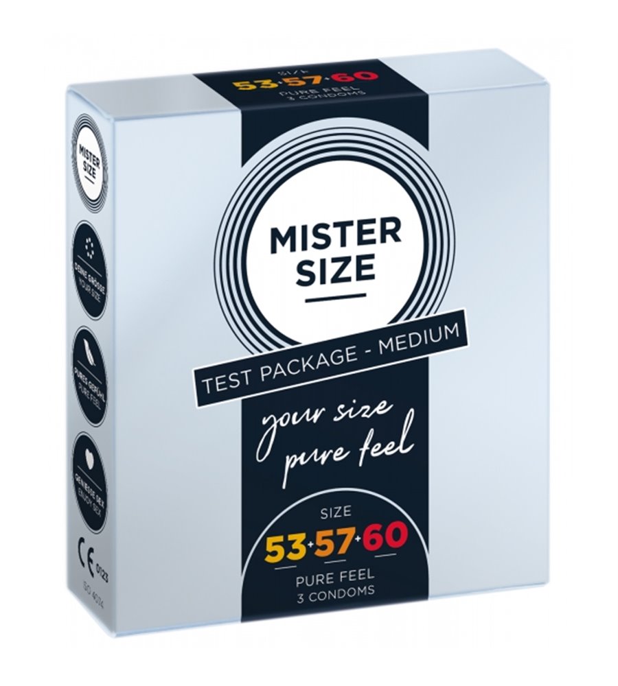 Προφυλακτικά Mister Size Test 53-57-60mm, 3 τμχ