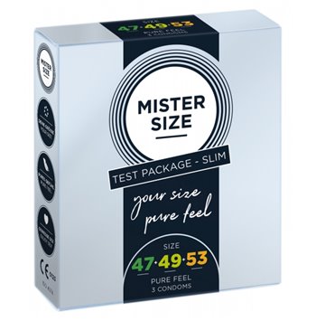Προφυλακτικά Mister Size Test 47-49-53mm, 3 τμχ