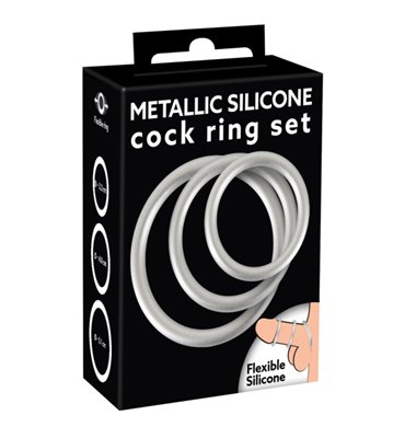 Δαχτυλίδια πέους Metallic Silicone Set